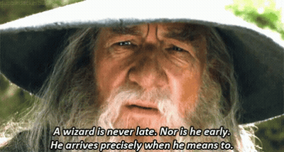 A Wizard Is Never Late Nor Is He Early GIF
