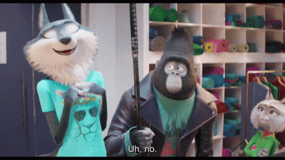 A Wolf A Gorilla And A Cat Are Standing Next To Each Other With The Gorilla Saying " Uh No " GIF