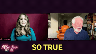 A Woman And An Older Man Are On A Video Call And The Words So True Are Above Them GIF
