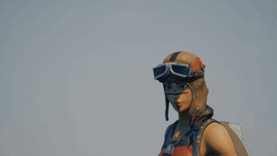 A Woman Blowing Bubbles In A Video Game With The Letter R On Her Chest GIF