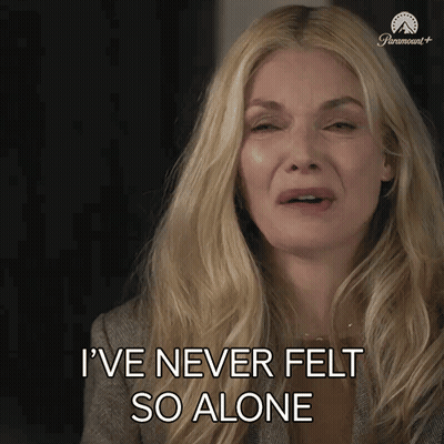 A Woman Crying With The Words I 'Ve Never Felt So Alone GIF
