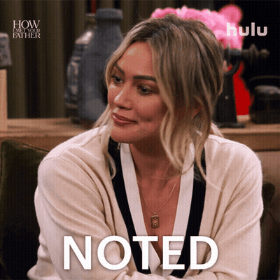 A Woman From How I Met Your Father Sits In A Chair And Says Noted GIF