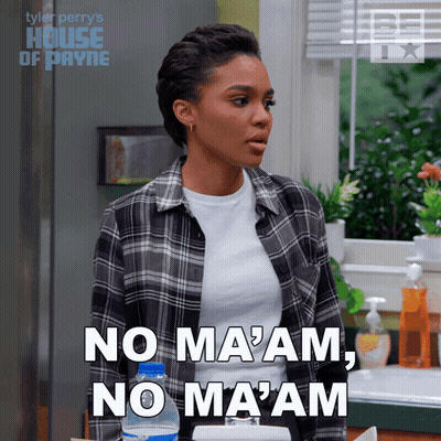 A Woman From Tyler Perry 'S House Of Payne Says " No Ma 'Am No Ma 'Am " GIF
