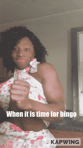 A Woman Giving A Thumbs Up With The Caption " When It Is Time For Bingo " On The Bottom GIF
