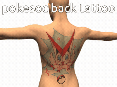 A Woman Has A Tattoo Of A Pokemon On Her Back GIF