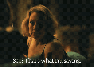 A Woman Holding A Glass Of Wine With The Words See That 'S What I 'M Saying GIF