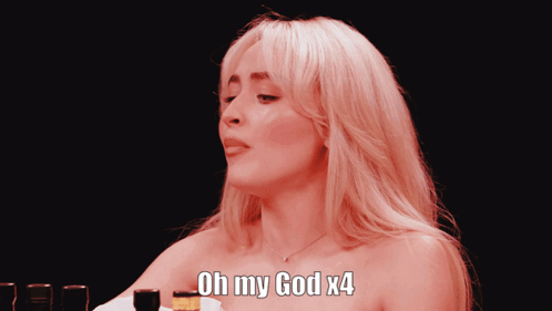 A Woman Holding A Glass With The Words Oh My God X4 GIF
