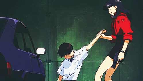 A Woman Holding A Gun Stands Next To A Man Who Says Stand Up GIF