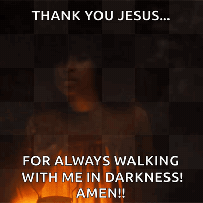 A Woman Holding A Lantern Says Thank You Jesus For Always Walking With Me In Darkness GIF