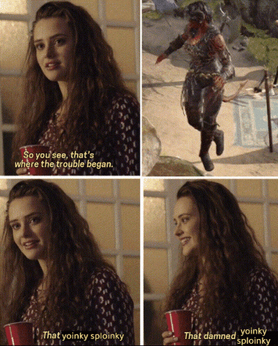 A Woman Holding A Red Cup That Says That Yoinky Sploinky On It GIF