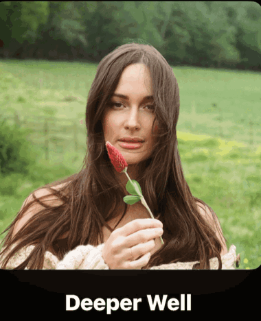 A Woman Holding A Red Flower With The Words Deeper Well Written Below Her GIF