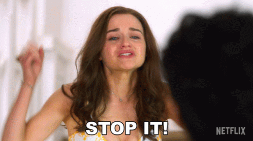 A Woman In A Bikini Says Stop It In A Netflix Ad GIF