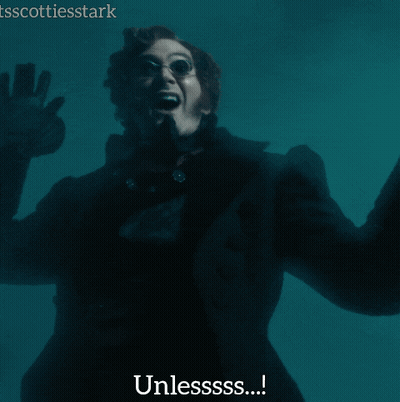 A Woman In A Black Coat Says Unlesssss GIF