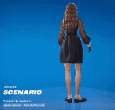 A Woman In A Black Dress Is Standing On A Blue Background In A Video Game . GIF