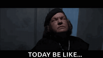 A Woman In A Black Hat Is Standing In Front Of A Wall And Says `` Today Be Like ... '' GIF