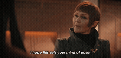 A Woman In A Black Jacket Says I Hope This Sets Your Mind At Ease GIF