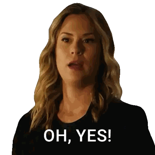 A Woman In A Black Shirt Says " Oh Yes " Sticker