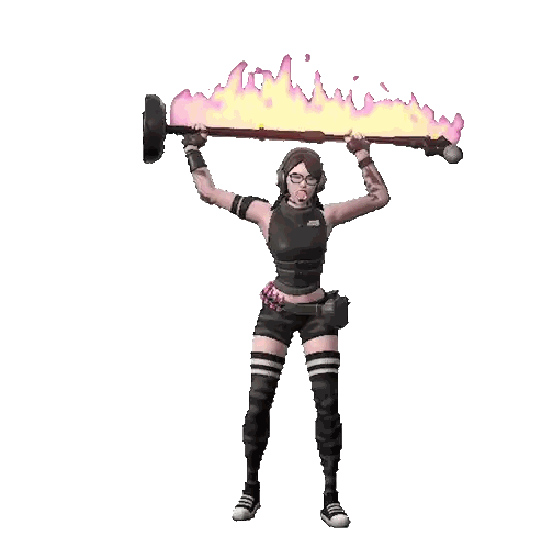 A Woman In A Black Top And Shorts Is Holding A Torch Over Her Head With Flames Coming Out Of It Sticker