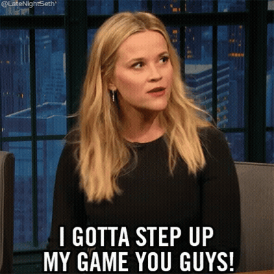 A Woman In A Black Top Says I Gotta Step Up My Game You Guys GIF