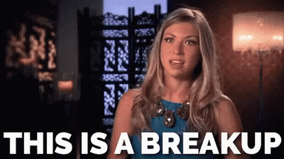 A Woman In A Blue Dress Says This Is A Breakup . GIF