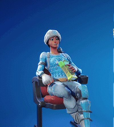 A Woman In A Blue Sweater Is Sitting On A Chair Holding A Book In Her Hand GIF