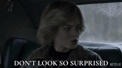 A Woman In A Car With The Words " Do N't Look So Surprised " GIF