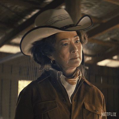 A Woman In A Cowboy Hat Says Show Me How It Works On Netflix GIF