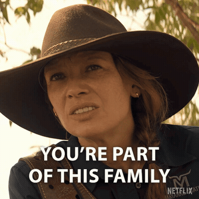 A Woman In A Cowboy Hat Says You 'Re Part Of The Family GIF