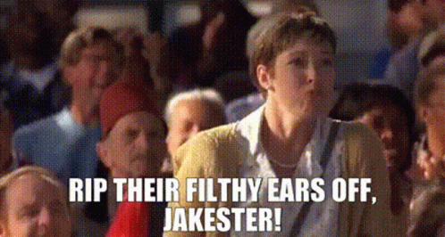 A Woman In A Crowd With The Words Rip Their Filthy Ears Off Jakester GIF