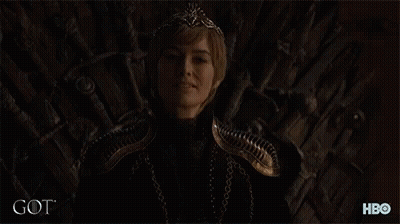 A Woman In A Crown Sits On A Throne That Says Got On The Bottom GIF