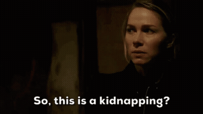 A Woman In A Dark Room Says So This Is A Kidnapping ? GIF