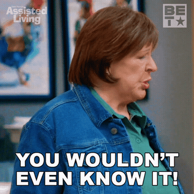 A Woman In A Denim Jacket Is Saying You Wouldn 'T Even Know It GIF