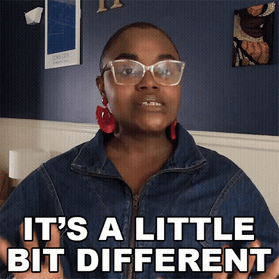 A Woman In A Denim Jacket Says It 'S A Little Bit Different GIF
