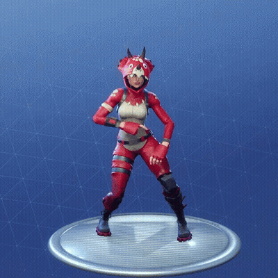 A Woman In A Fox Costume Is Dancing On A Platform GIF