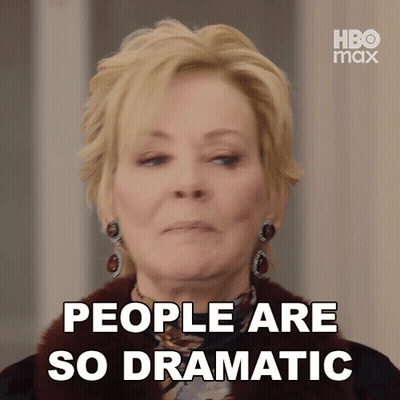 A Woman In A Fur Coat Is Saying People Are So Dramatic . GIF