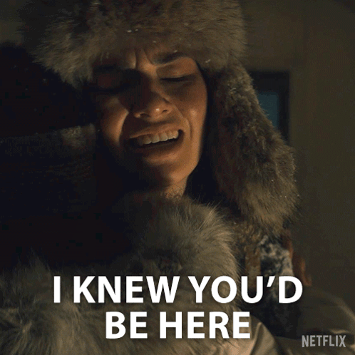 A Woman In A Fur Hat Says I Knew You D Be Here GIF