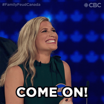 A Woman In A Green Dress Is Laughing And Saying Come On GIF