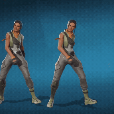 A Woman In A Green Vest Is Standing Next To A Man In A White Shirt GIF
