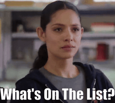 A Woman In A Hoodie Is Asking What 'S On The List ? GIF