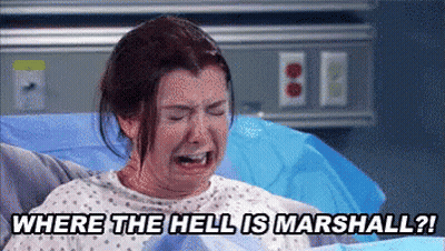 A Woman In A Hospital Gown Is Crying And Says Where The Hell Is Marshall . GIF