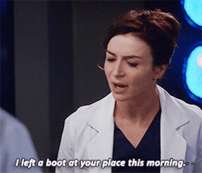 A Woman In A Lab Coat Says I Left A Boot At Your Place This Morning .. GIF