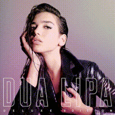 A Woman In A Leather Jacket Is On The Cover Of Dua Lipa 'S Album GIF