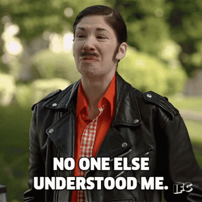 A Woman In A Leather Jacket Is Saying No One Else Understood Me GIF