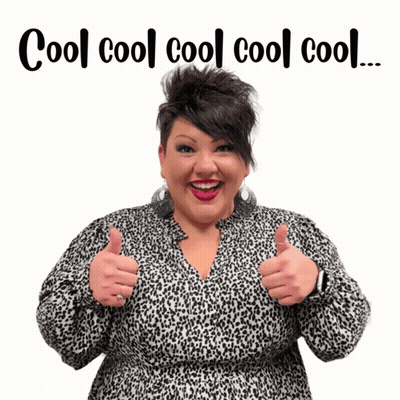 A Woman In A Leopard Print Dress Gives Two Thumbs Up With The Words Cool Cool Cool Cool Written Above Her GIF