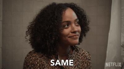 A Woman In A Leopard Print Shirt Says Same In A Netflix Ad GIF