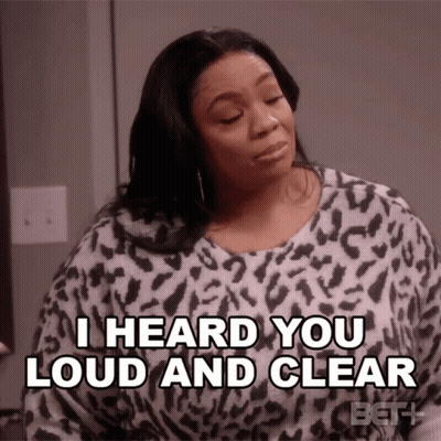 A Woman In A Leopard Print Sweater Says I Heard You Loud And Clear GIF