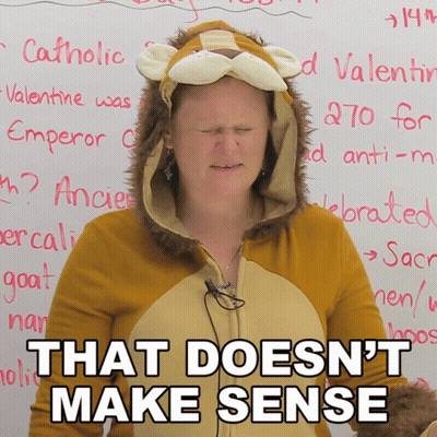 A Woman In A Lion Costume With The Words That Does N't Make Sense Below Her GIF