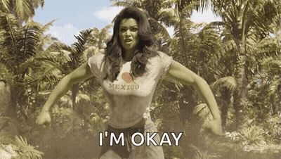A Woman In A Mexico Shirt Says I 'M Okay In A Jungle GIF