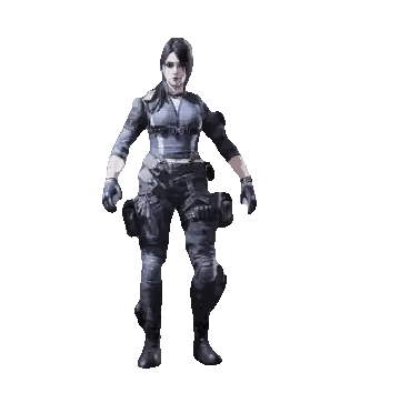 A Woman In A Military Outfit Is Jumping In The Air With Her Arms Outstretched Sticker