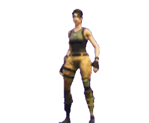 A Woman In A Military Uniform Is Dancing In Front Of A White Background Sticker